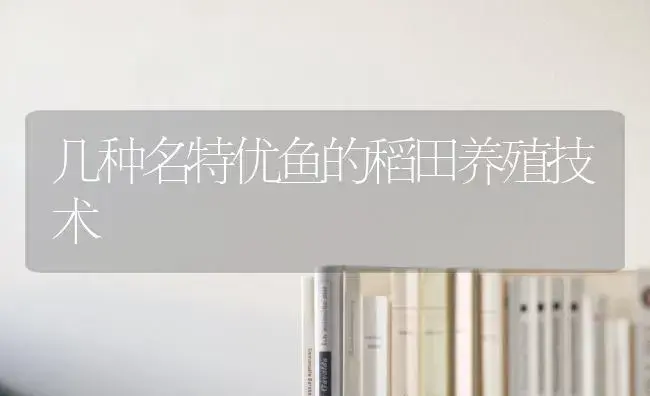 几种名特优鱼的稻田养殖技术 | 植物科普