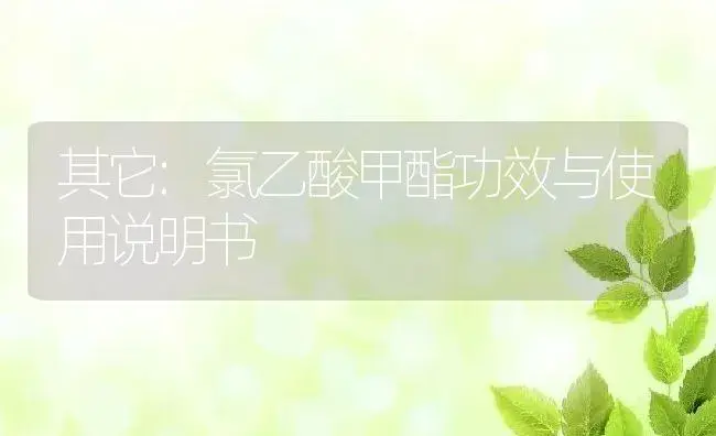 其它：氯乙酸甲酯 | 适用防治对象及农作物使用方法说明书 | 植物资料