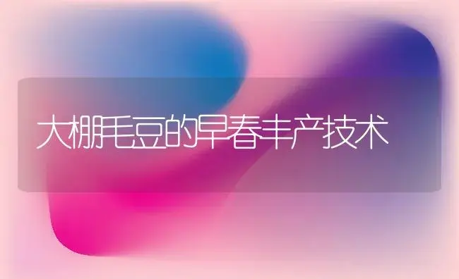 大棚毛豆的早春丰产技术 | 植物百科