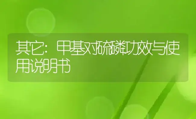 其它：甲基对硫磷 | 适用防治对象及农作物使用方法说明书 | 植物资料