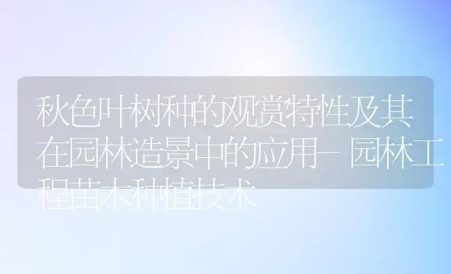 秋色叶树种的观赏特性及其在园林造景中的应用-园林工程苗木种植技术 | 植物知识