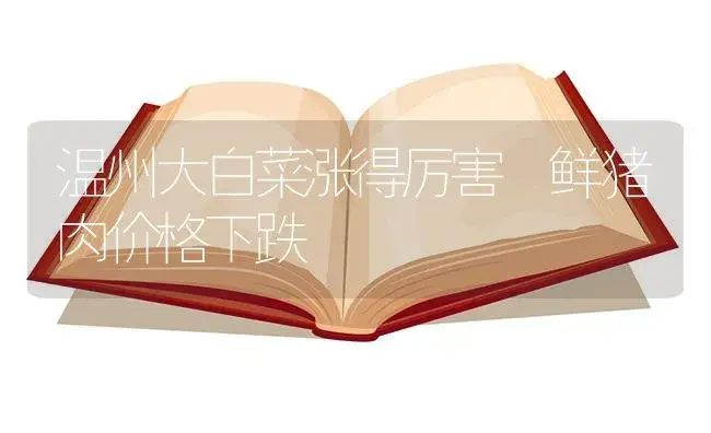 温州大白菜涨得厉害 鲜猪肉价格下跌 | 植物百科