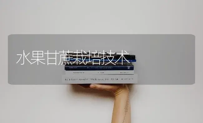 水果甘蔗栽培技术 | 植物科普