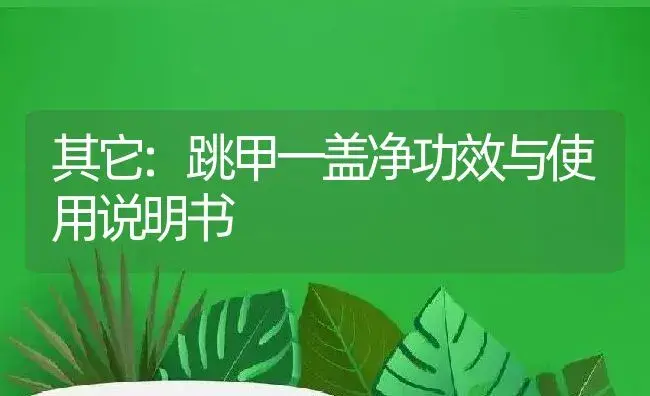 其它：跳甲一盖净 | 适用防治对象及农作物使用方法说明书 | 植物资料