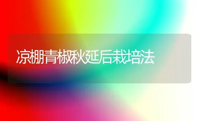 凉棚青椒秋延后栽培法 | 植物科普