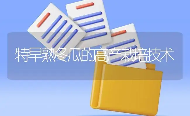 特早熟冬瓜的高产栽培技术 | 植物百科