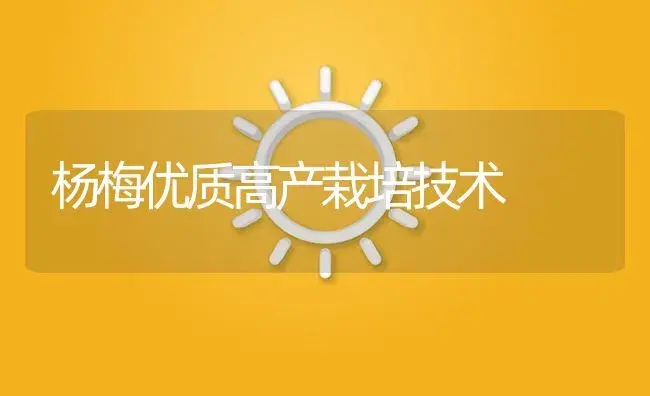 杨梅优质高产栽培技术 | 植物百科