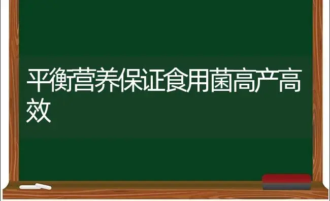 平衡营养保证食用菌高产高效 | 植物科普