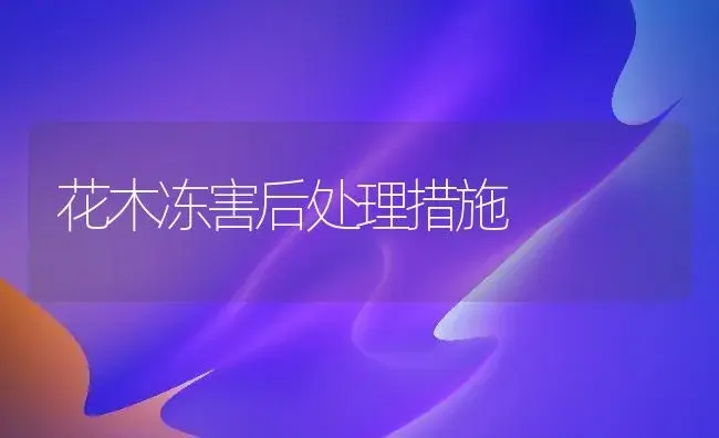 花木冻害后处理措施 | 植物知识