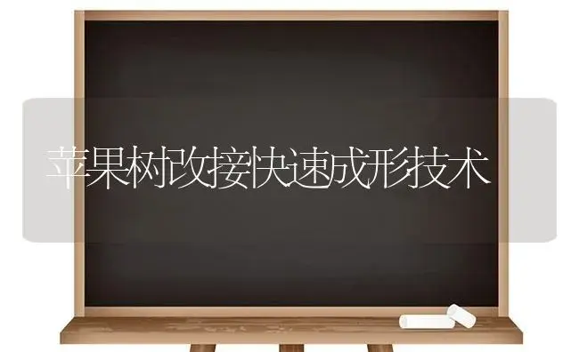 苹果树改接快速成形技术 | 植物科普