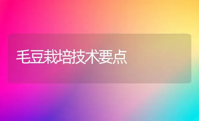 毛豆栽培技术要点 | 植物百科