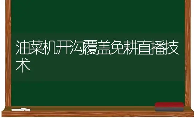 油菜机开沟覆盖免耕直播技术 | 植物科普