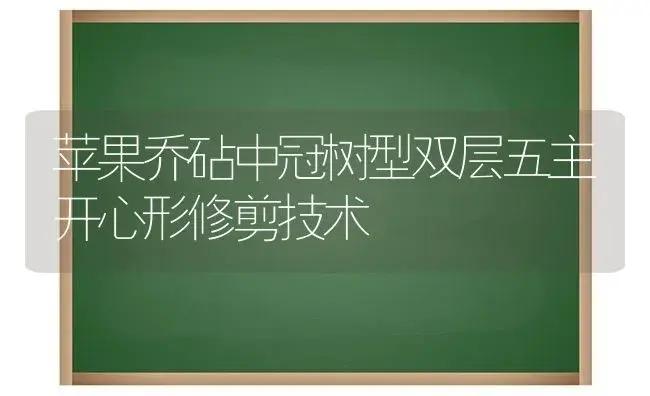 苹果乔砧中冠树型双层五主开心形修剪技术 | 植物科普