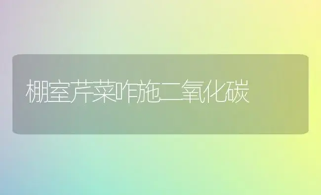 棚室芹菜咋施二氧化碳 | 植物科普