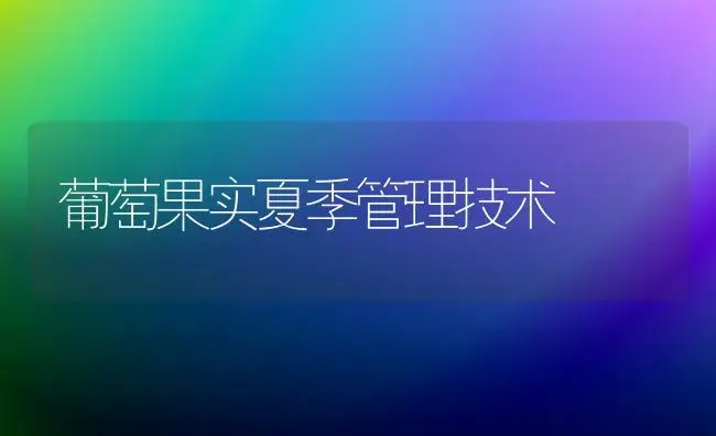 葡萄果实夏季管理技术 | 植物百科