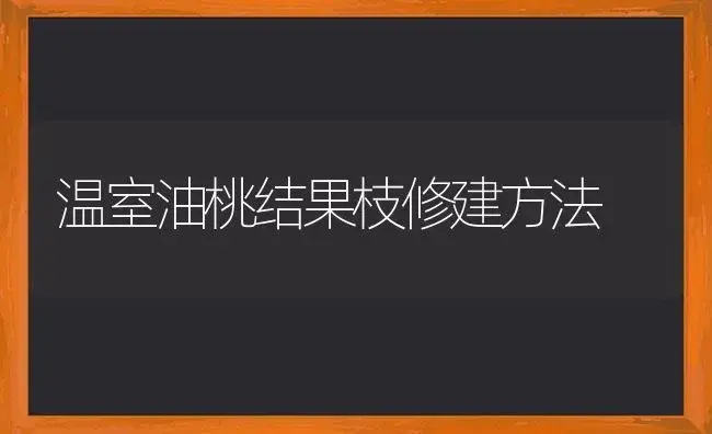 温室油桃结果枝修建方法 | 植物科普