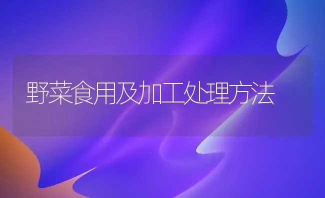 野菜食用及加工处理方法 | 植物科普
