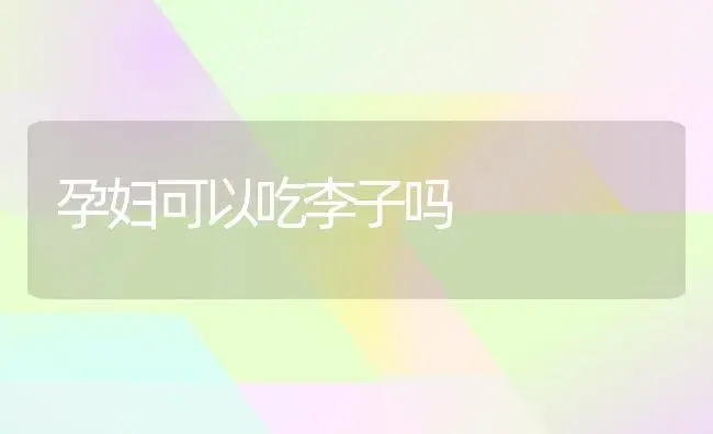 孕妇可以吃李子吗 | 植物百科