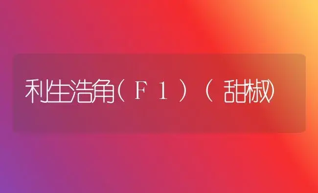 利生浩角(F1)(甜椒) | 植物科普