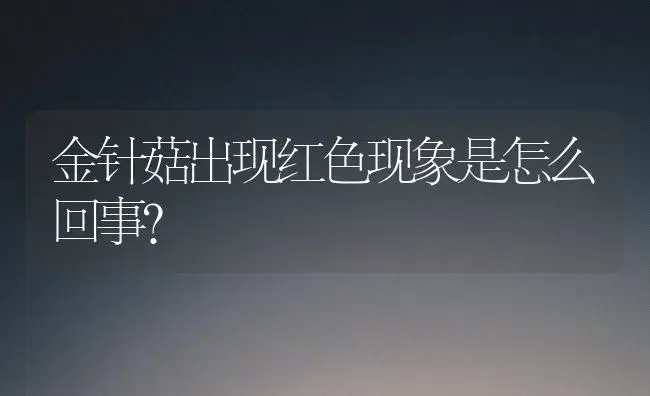 金针菇出现红色现象是怎么回事? | 植物科普