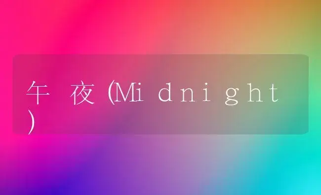 午 夜（Midnight） | 植物科普