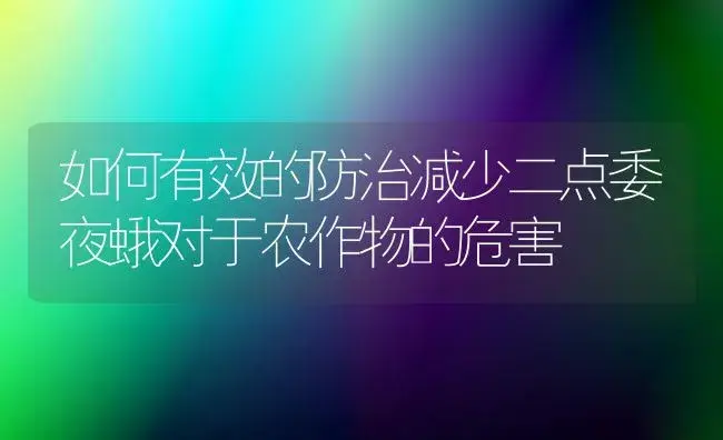 如何有效的防治减少二点委夜蛾对于农作物的危害 | 植物知识