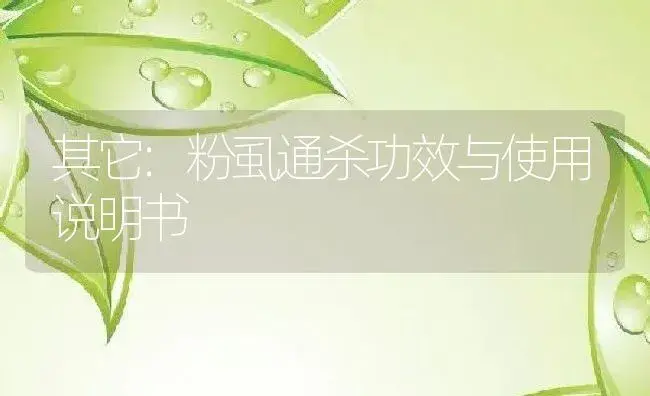 其它：粉虱通杀 | 适用防治对象及农作物使用方法说明书 | 植物资料