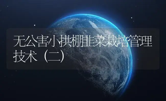 无公害小拱棚韭菜栽培管理技术（二） | 植物百科