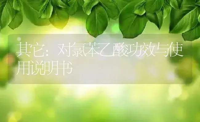 其它：对氯苯乙酸 | 适用防治对象及农作物使用方法说明书 | 植物资料