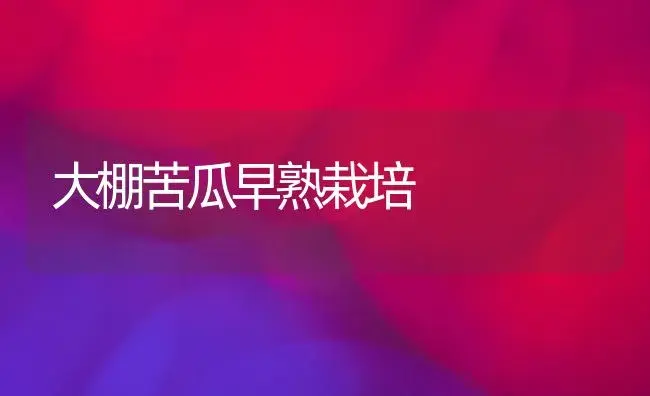 大棚苦瓜早熟栽培 | 植物科普