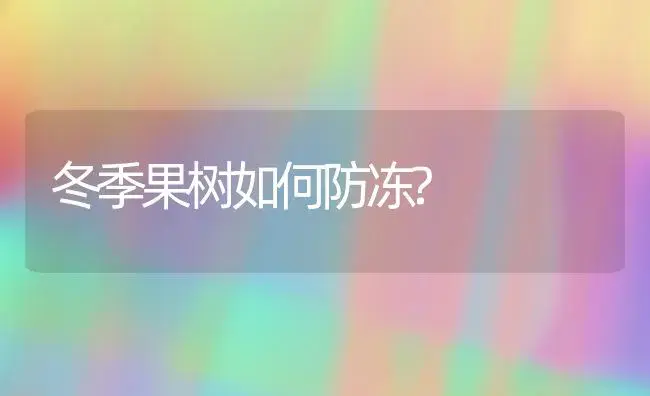 冬季果树如何防冻? | 植物百科