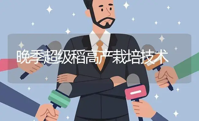 晚季超级稻高产栽培技术 | 植物资料
