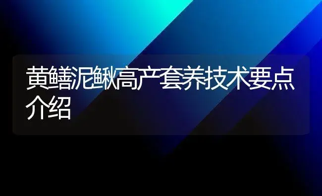 黄鳝泥鳅高产套养技术要点介绍 | 植物科普