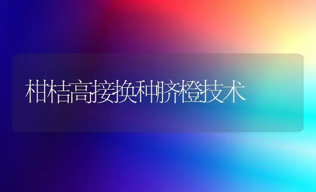 柑桔高接换种脐橙技术 | 植物百科