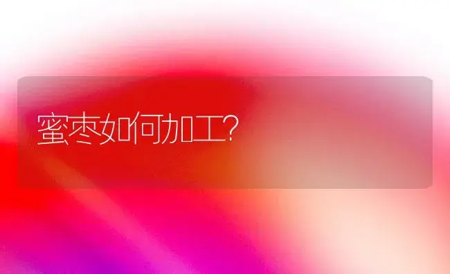 蜜枣如何加工？ | 植物百科