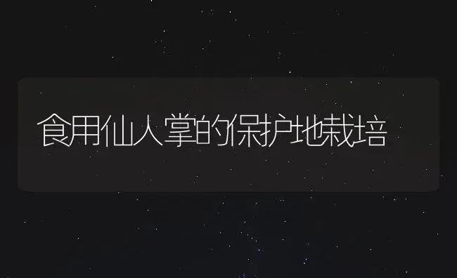 食用仙人掌的保护地栽培 | 植物知识