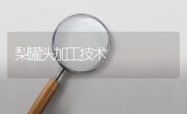 梨罐头加工技术 | 植物百科