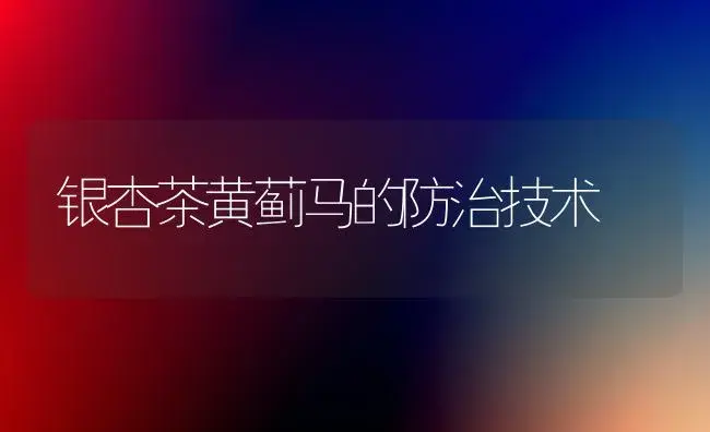 银杏茶黄蓟马的防治技术 | 植物知识