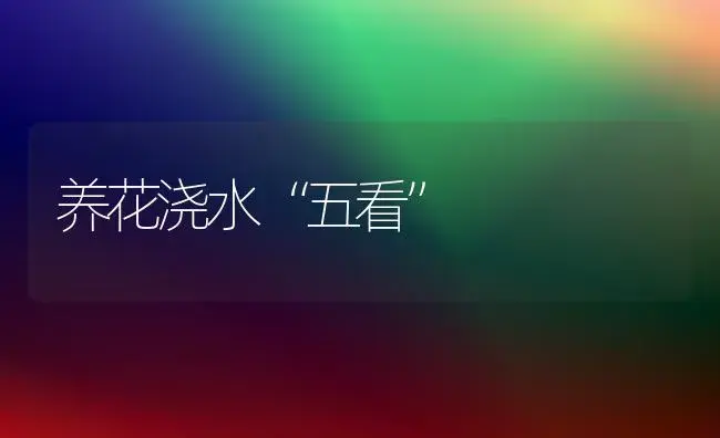 养花浇水“五看” | 植物科普