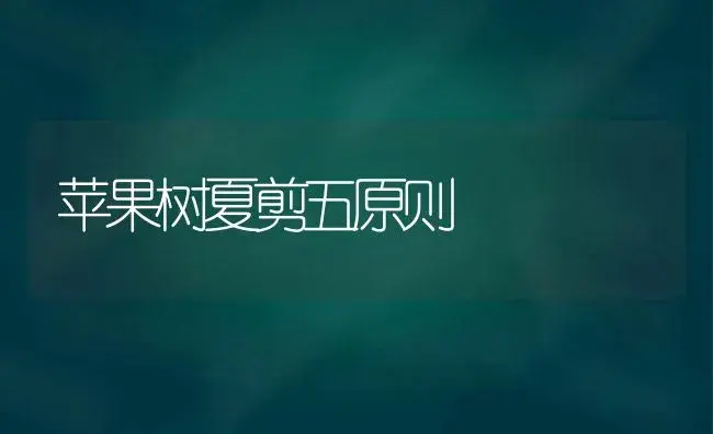 苹果树夏剪五原则 | 植物科普