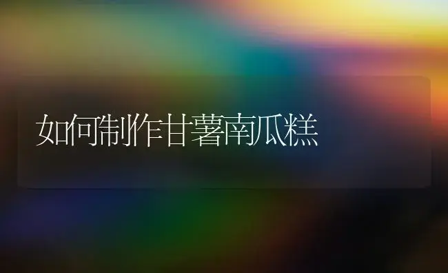如何制作甘薯南瓜糕 | 植物科普