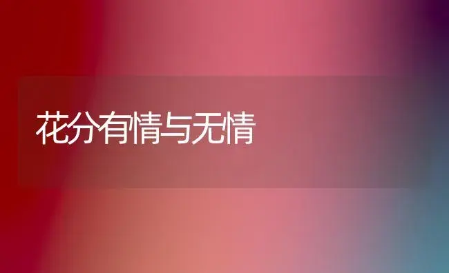 花分有情与无情 | 植物知识