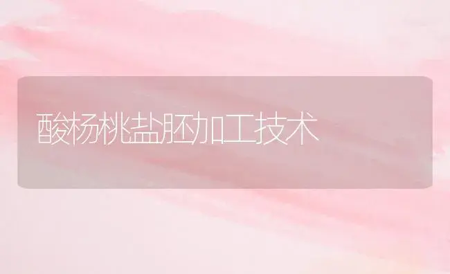 酸杨桃盐胚加工技术 | 植物百科