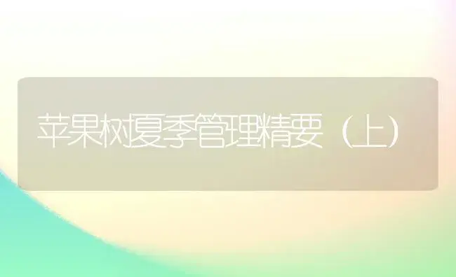 苹果树夏季管理精要（上） | 植物科普
