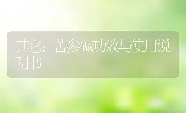 其它：苦参碱 | 适用防治对象及农作物使用方法说明书 | 植物资料