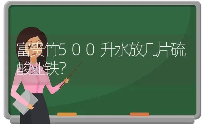 富贵竹500升水放几片硫酸亚铁？ | 植物问答