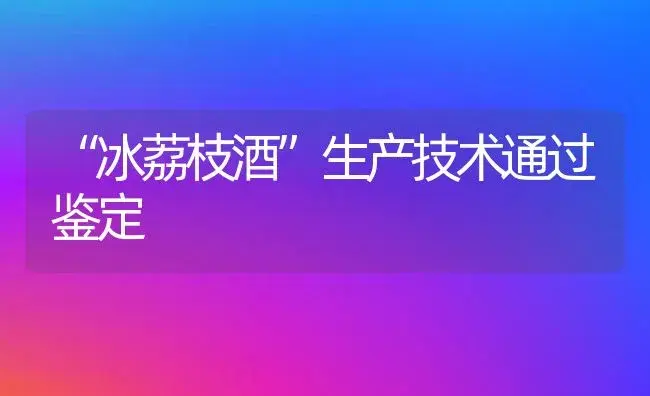 “冰荔枝酒”生产技术通过鉴定 | 植物科普