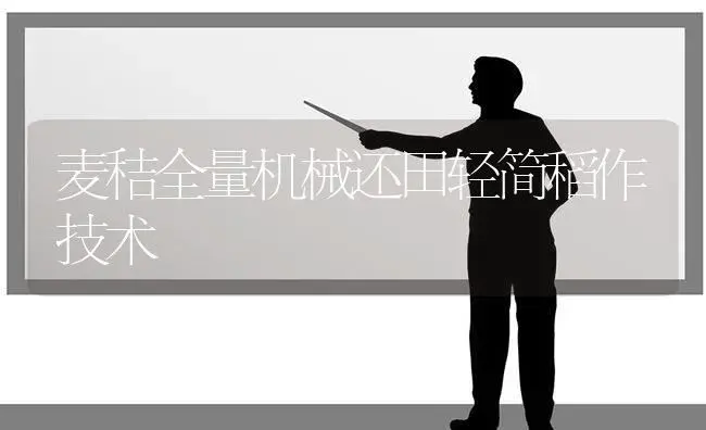 麦秸全量机械还田轻简稻作技术 | 植物科普