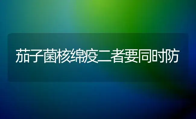 茄子菌核绵疫二者要同时防 | 植物科普