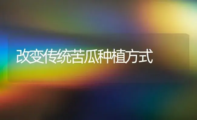 改变传统苦瓜种植方式 | 植物百科